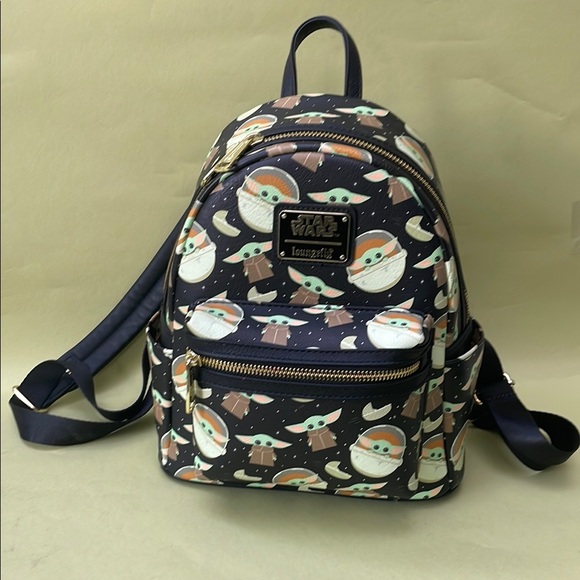 Loungefly Star Wars Disney Backpack with Baby Yoda Design